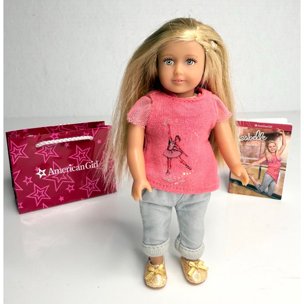 American Girl Isabelle Doll Mini 6.5" Meet Outfit Top Pants Panties Shoes Book